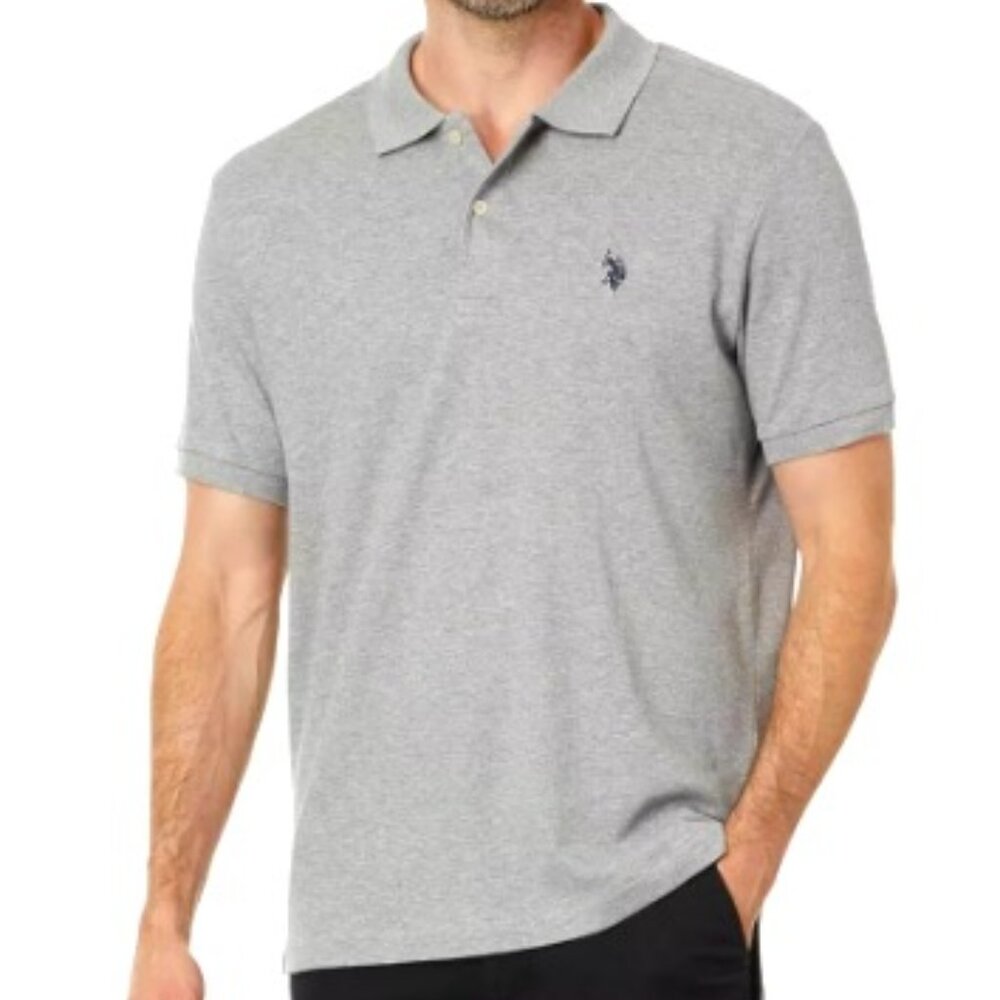 U.S. Polo Assn. Interlock Grey Polo Shirt Size Medium